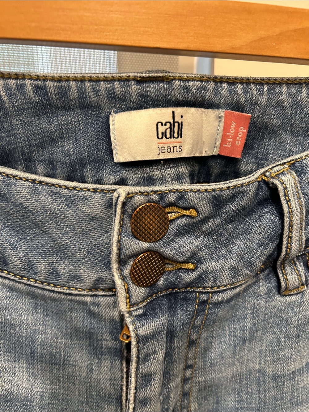 CAbi Medium Blue Cropped Raw-Hem Jeans - Picture 2 of 5